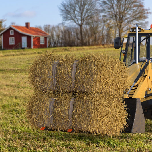 Garvee 60" 2000lbs Clamp on Pallet Forks with Adjustable Stabilizer Bar (18"-34"), Heavy Duty Quick Attach Bucket Fork for Tractor Bucket Loader Skid Steer Black
