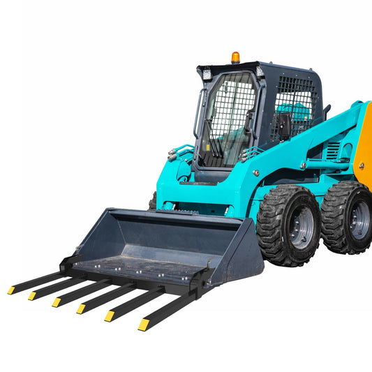 Garvee 58” Clamp on Debris Forks for Tractor Bucket, Heavy Duty 4000lbs Clamp on Pallet Forks Bucket, Efficient Clean-up, Quick Attach Pallet Forks for Loader Bucket Skid-steer Tractor