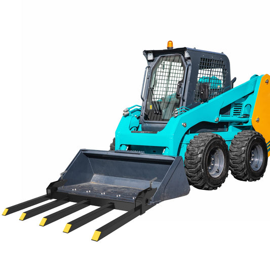 GARVEE 2500LB Clip-On Debris Forks - Fits 42-48" Buckets, Heavy-Duty Steel Quick-Mount Forks for Loaders/Skid Steers